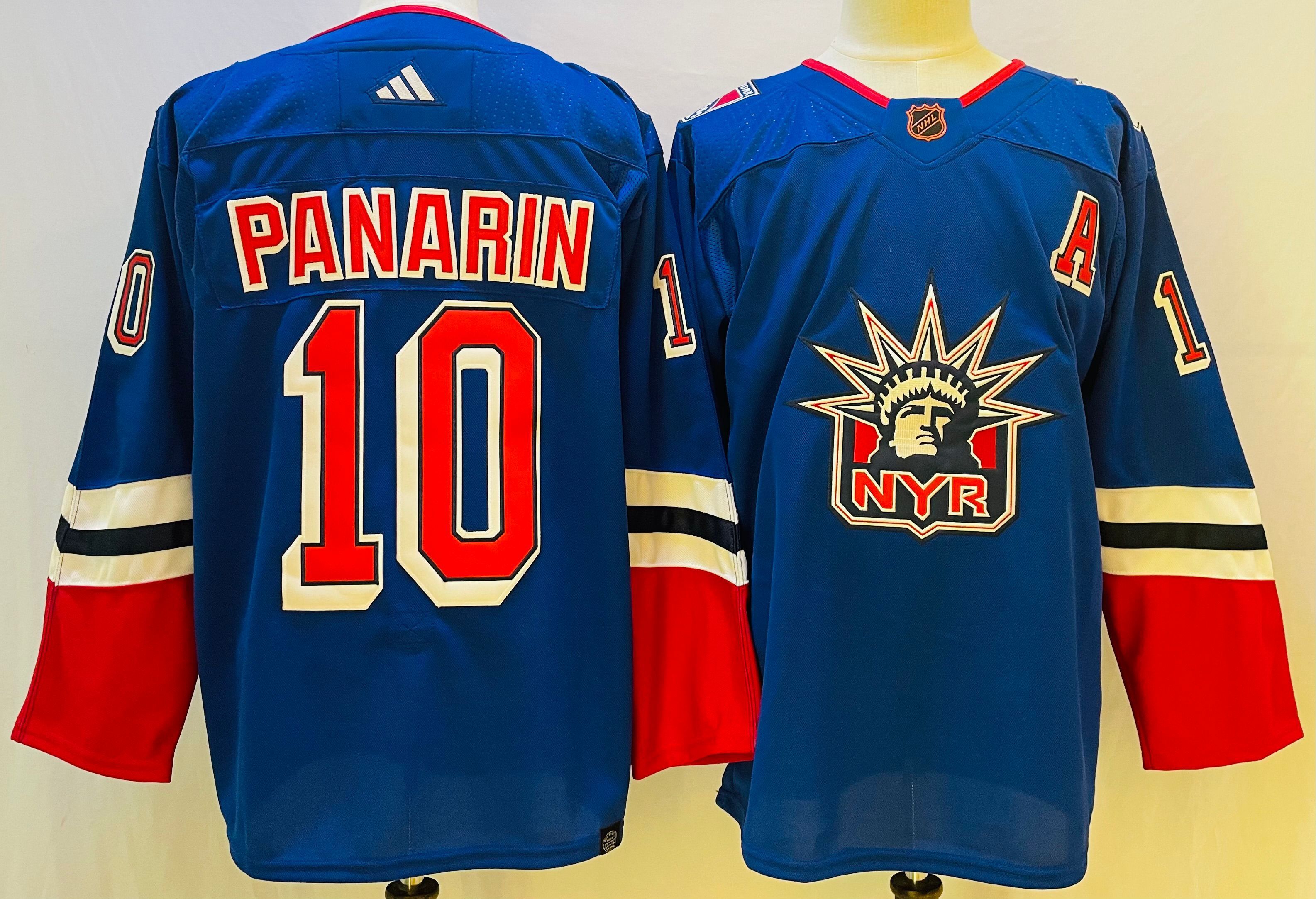 Men New York Rangers 10 Panarin Blue Throwback 2022 Adidas NHL Jerseys